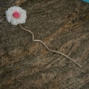 Decorative 8 inch recycled materials flower by artist Ringos Girl